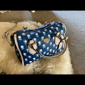 Coach badlands floral Bennett mini satchel handbag in blue multi